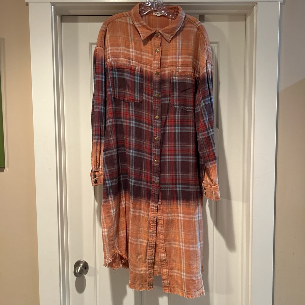 Oli & Hali Orange and Brown Plaid Dress - Picture 2 of 6